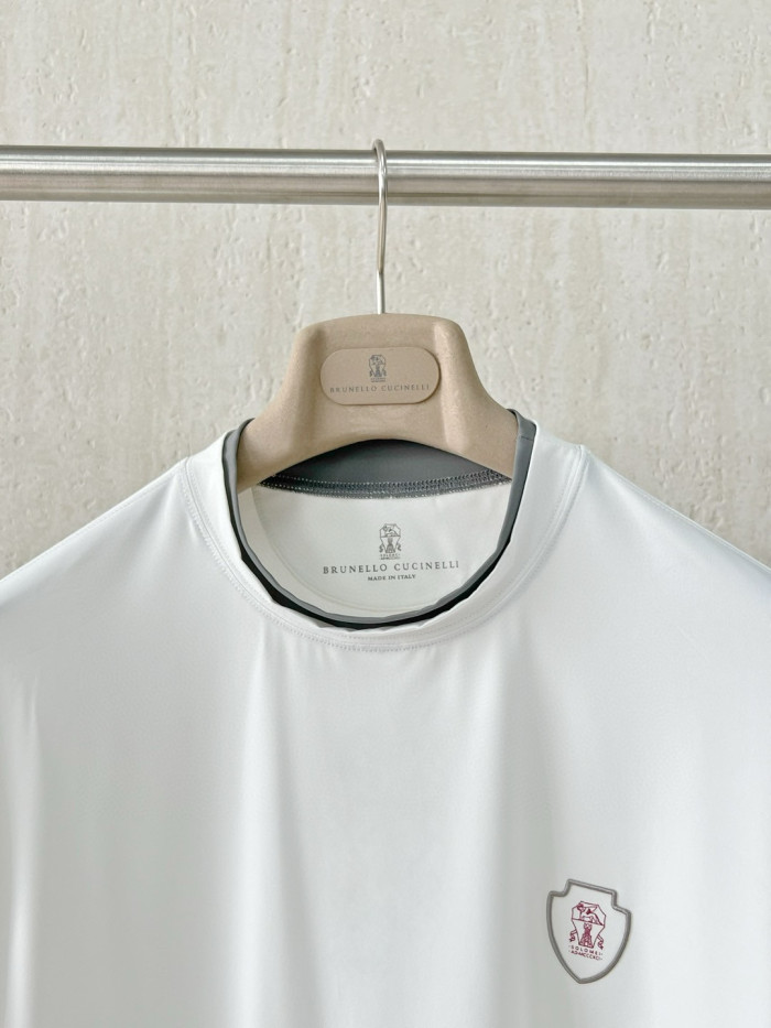 NIGO Brunello Cucinelli Men's Summer Solid Color Round Neck Cotton Short Sleeve T-Shirt #nigo76355