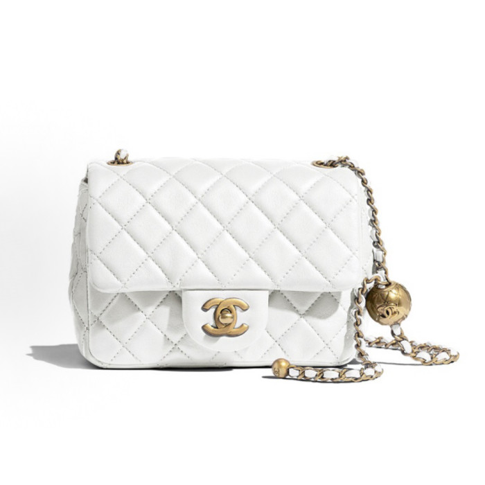 NIGO Chanel Women's Adjustable Shoulder Strap Diamond Pattern Gold Buckle Chain Gold Ball Solid Color Leather Crossbody Shoulder Bag Bags #nigo76352