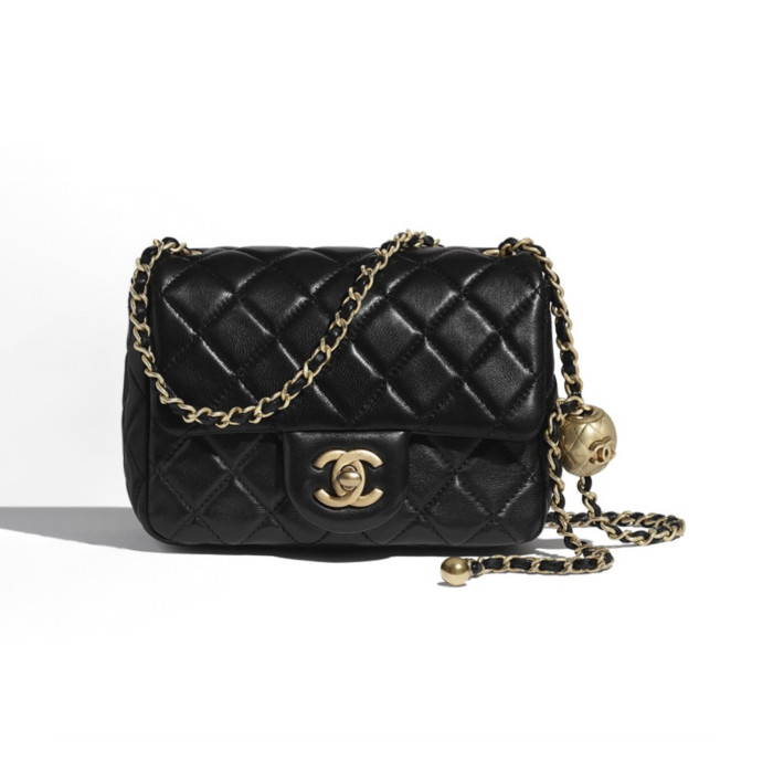 NIGO Chanel Women's Adjustable Shoulder Strap Diamond Pattern Gold Buckle Chain Gold Ball Solid Color Leather Crossbody Shoulder Bag Bags #nigo76352