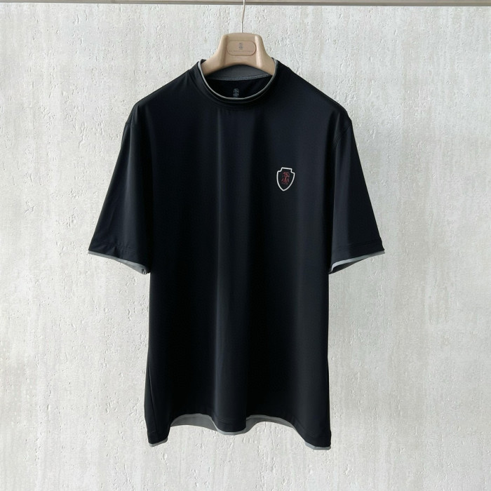 NIGO Brunello Cucinelli Men's Summer Solid Color Round Neck Cotton Short Sleeve T-Shirt #nigo76355
