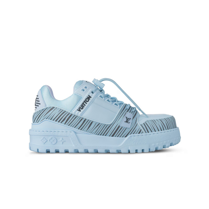 NIGO Louis Vuitton LV Trainer Maxi Men's Solid Color Leather Lace Up Low Top Board Shoes #nigo76332