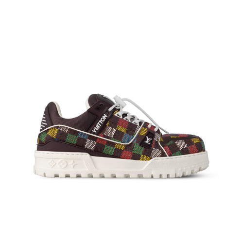 NIGO Louis Vuitton LV Trainer Maxi Men's Solid Color Leather Lace Up Low Top Board Shoes #nigo76332