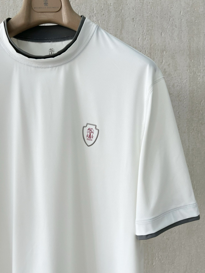 NIGO Brunello Cucinelli Men's Summer Solid Color Round Neck Cotton Short Sleeve T-Shirt #nigo76355