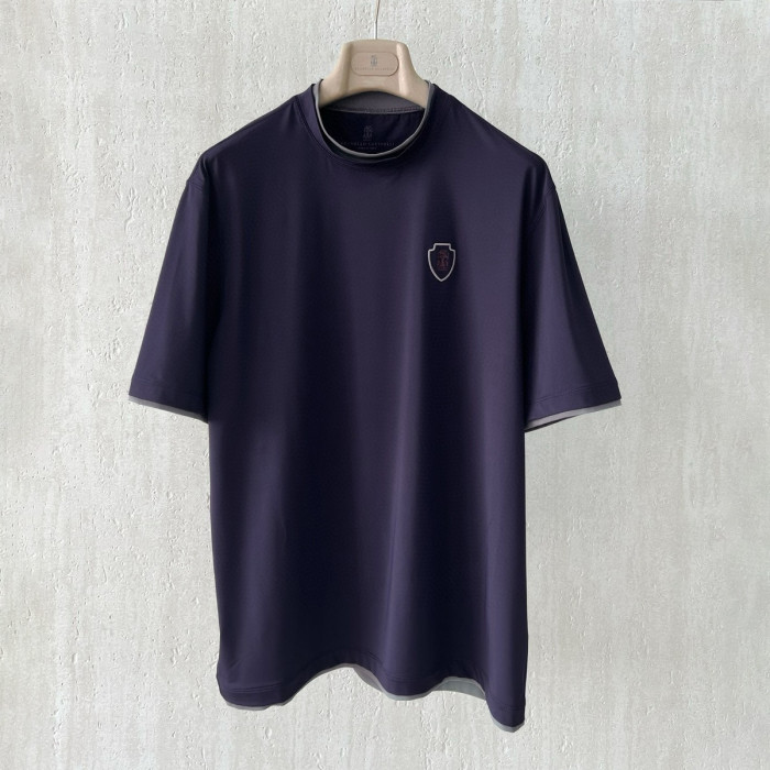 NIGO Brunello Cucinelli Men's Summer Solid Color Round Neck Cotton Short Sleeve T-Shirt #nigo76355