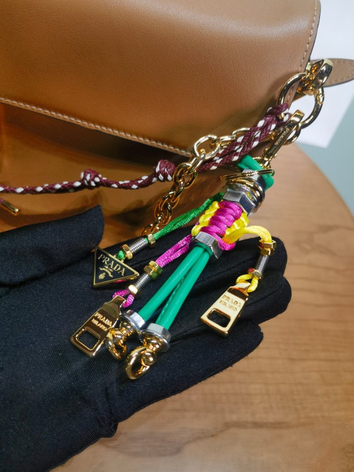 NIGO Prada Soft Sound Women's Metal Parts Snap Button Flap Closure Solid Color Leather Crossbody Shoulder Bag Bags #nigo76359