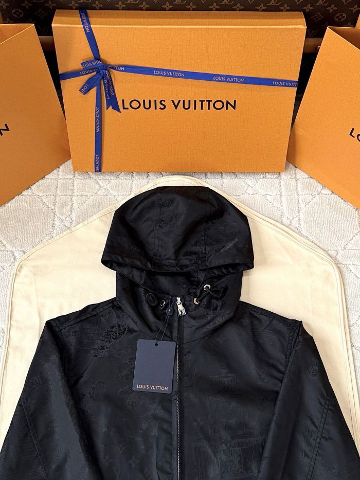 NIGO Louis Vuitton Men's Spring and Autumn Solid Color Logo Pattern Full Print Zipper Hooded Long Sleeve Jacket #nigo76377