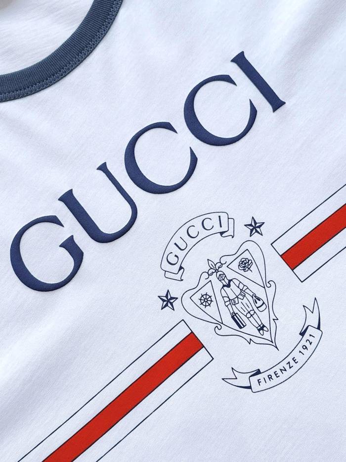 NIGO Gucci Women's Summer Monogram Printed Round Neck Cotton Short Sleeve T-Shirt #nigo76383