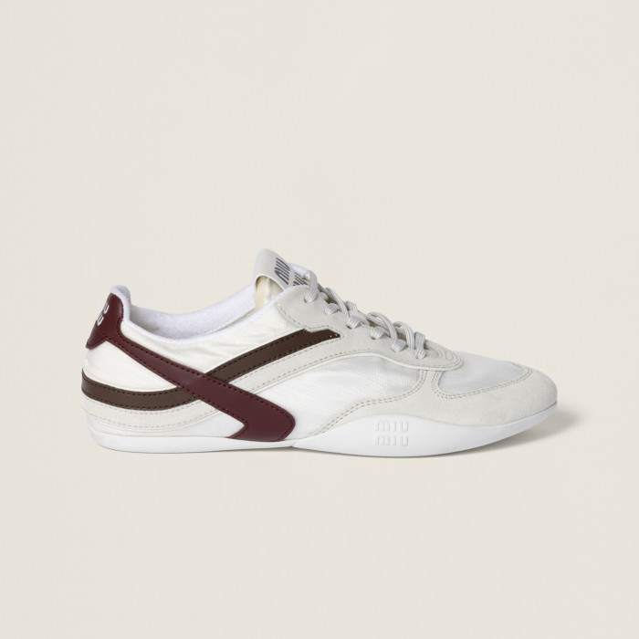 NIGO MiuMiu Women's Four Seasons Colorblock Gymnasium Tech Fabric Fabric and Suede Leather Low Top Lace-Up Sneakers Shoes #nigo76373