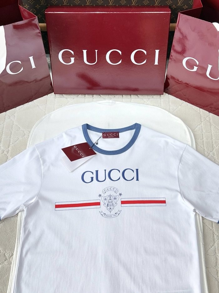 NIGO Gucci Women's Summer Monogram Printed Round Neck Cotton Short Sleeve T-Shirt #nigo76383