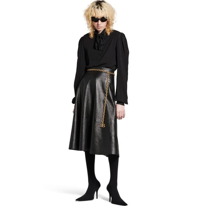 NIGO Balenciaga Women's Monaco Aged Gold Brass BB Print Chain Belt #nigo76374