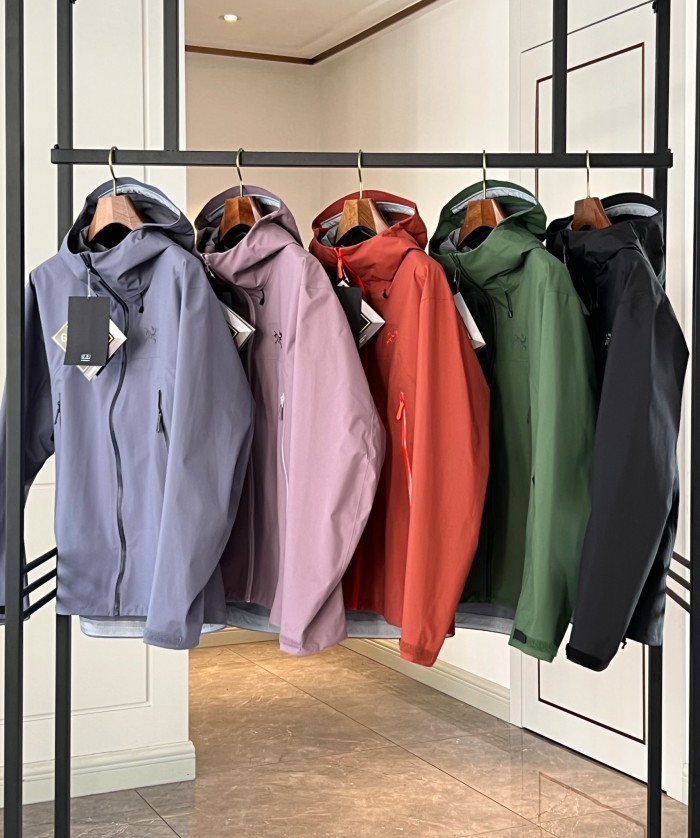NIGO Arcteryx Men's Autumn and Winter Solid Color Waterproof Fabric Hooded Zipper Long Sleeve Jacket #nigo76354