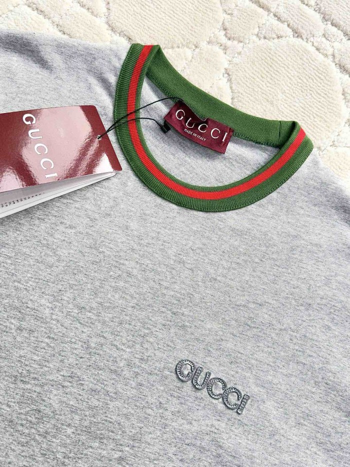 NIGO Gucci Women's Summer Red and Green Round Neck Embroidery Printed Loose Drop Shoulder Short Sleeve T-Shirt #nigo76381