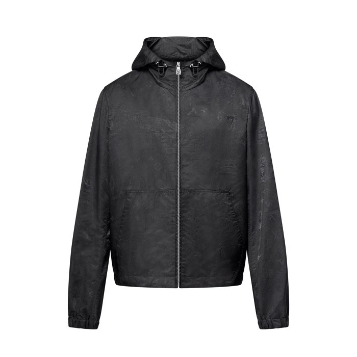NIGO Louis Vuitton Men's Spring and Autumn Solid Color Logo Pattern Full Print Zipper Hooded Long Sleeve Jacket #nigo76377