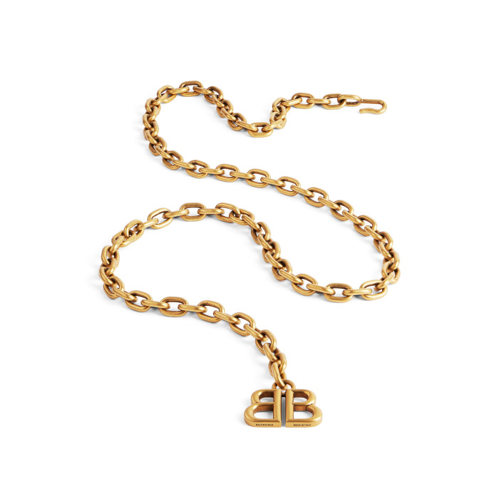 NIGO Balenciaga Women's Monaco Aged Gold Brass BB Print Chain Belt #nigo76374