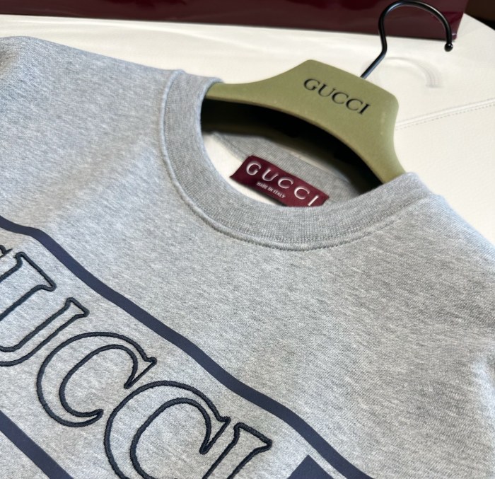 NIGO Gucci Men's Spring and Summer Solid Color Letter Printed Cotton Round Neck Long Sleeve Sweatshirt #nigo76391