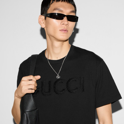 NIGO Gucci Men's Summer Solid Color Embroidered Letter Print Round Neck Cotton Short Sleeve T-Shirt #nigo76389