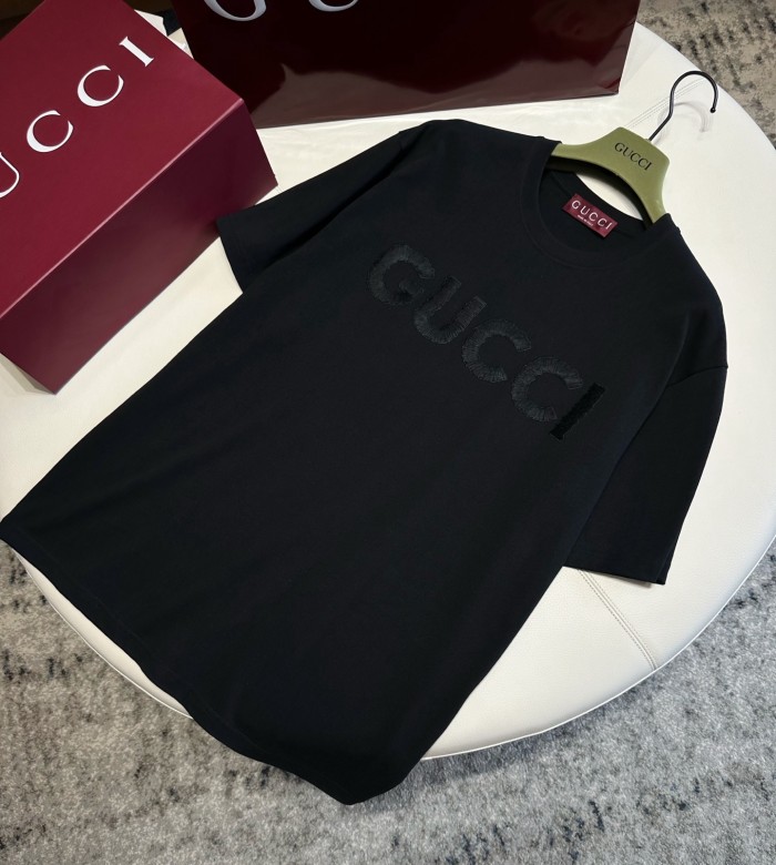 NIGO Gucci Men's Summer Solid Color Embroidered Letter Print Round Neck Cotton Short Sleeve T-Shirt #nigo76389