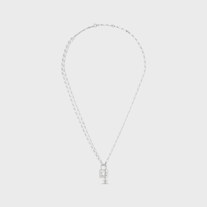 NIGO Celine LOCK TRIOMPHE Women's Solid Color Lock Pendant Brass Necklace Jewelry Accessories #nigo76395
