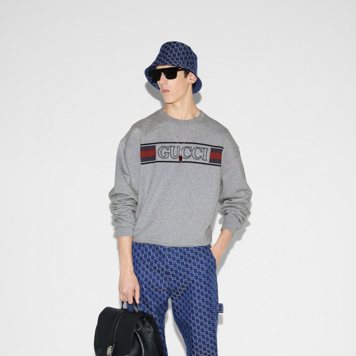 NIGO Gucci Men's Spring and Summer Solid Color Letter Printed Cotton Round Neck Long Sleeve Sweatshirt #nigo76391