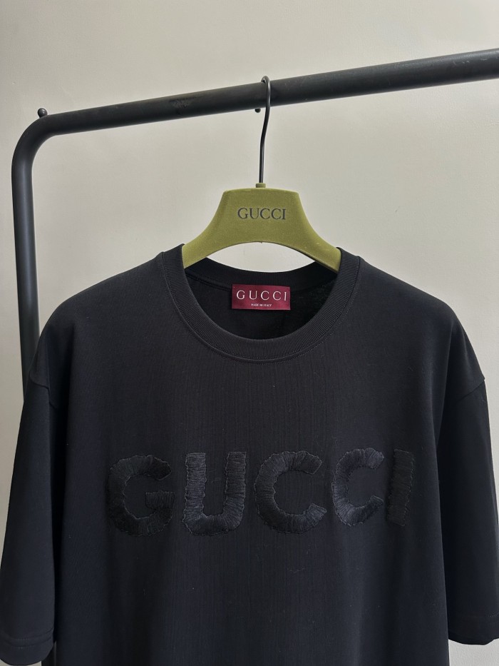 NIGO Gucci Men's Summer Solid Color Embroidered Letter Print Round Neck Cotton Short Sleeve T-Shirt #nigo76389