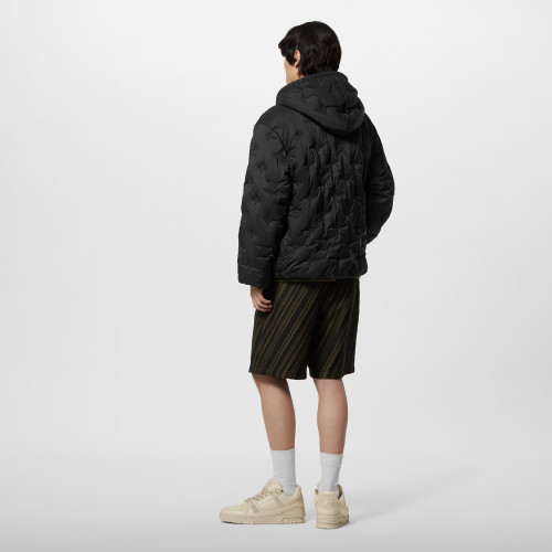 NIGO Louis Vuitton MONOGRAM Quilted Hooded Belted Jacket Women's And Men's Autumn and Winter Embroidered Letter Printed Solid Color Hooded Zipper Long Sleeve Cotton Jacket #nigo76429