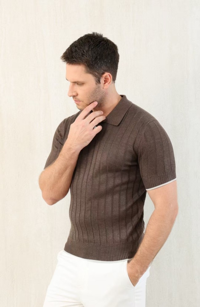 NIGO Brunello Cucinelli Men's Spring And Summer Solid Color Lapel Fitted Short Sleeve Polo Shirt Ngvp #nigo1447