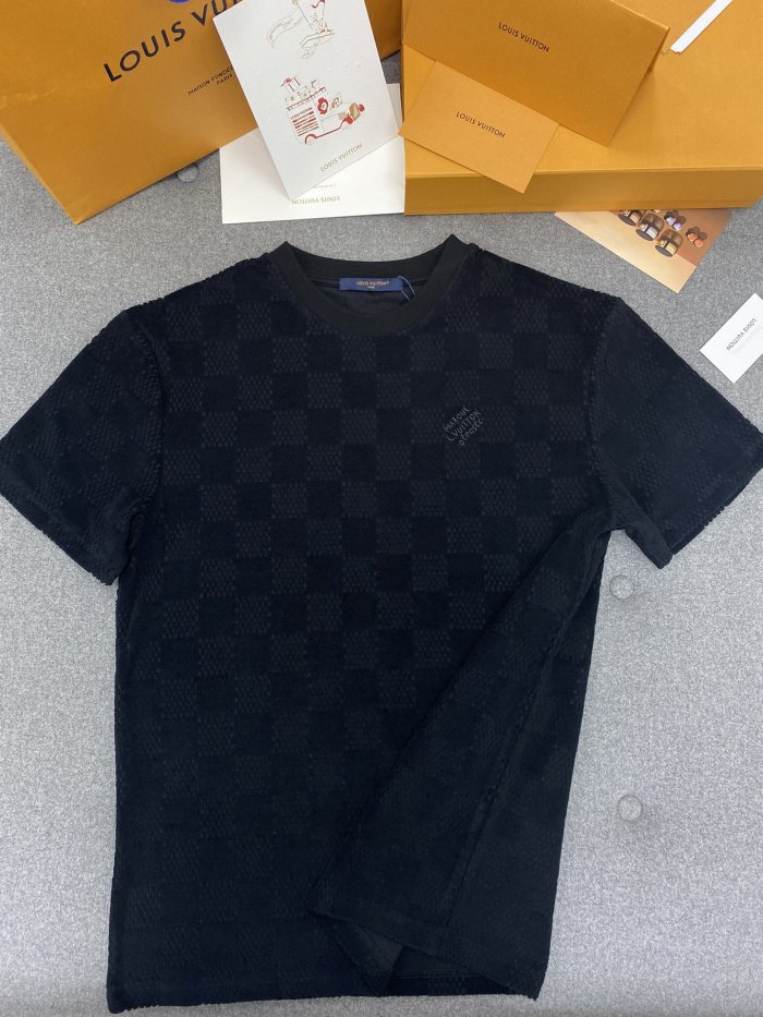 NIGO Louis Vuitton Men's Summer Black Embroidered Logo Printed Cotton Short Sleeve T-Shirt Casual Shorts Set Suit #nigo76435