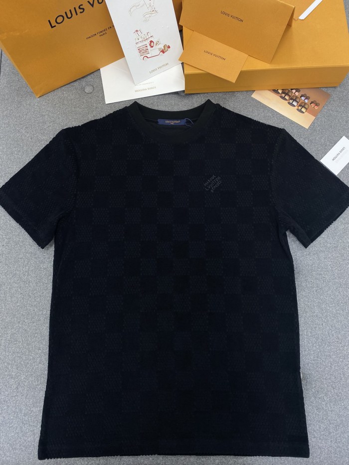 NIGO Louis Vuitton Men's Summer Black Embroidered Logo Printed Cotton Short Sleeve T-Shirt Casual Shorts Set Suit #nigo76435