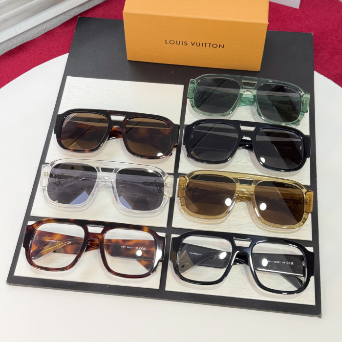 NIGO Louis Vuitton LV CLASH PILOT Men's Solid Color Acetate Metal Logo Embellished Aviator Style Sunglasses Eyeglasses Glasses #nigo76423