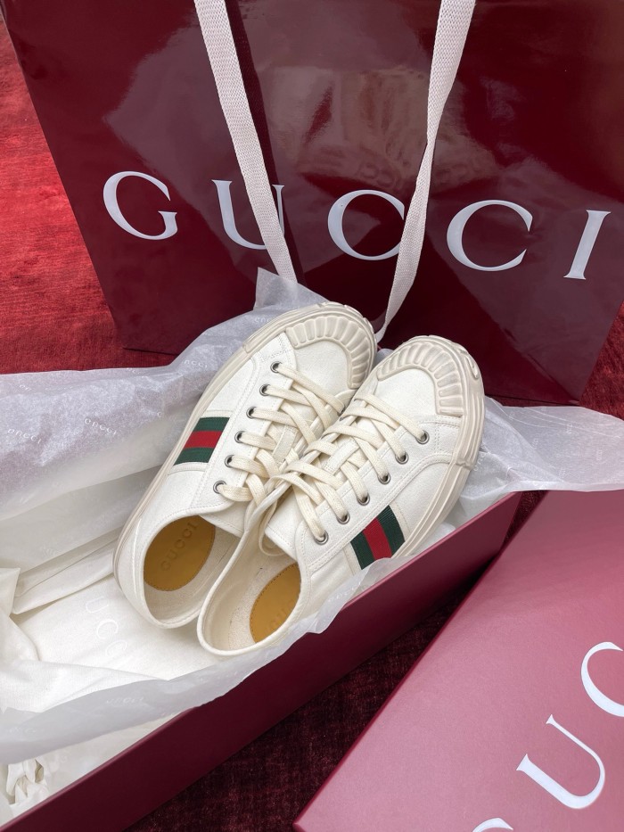 NIGO Gucci Men's Round Toe Comfort Webbing Thick Sole Low Top Sneakers Shoes #nigo76413