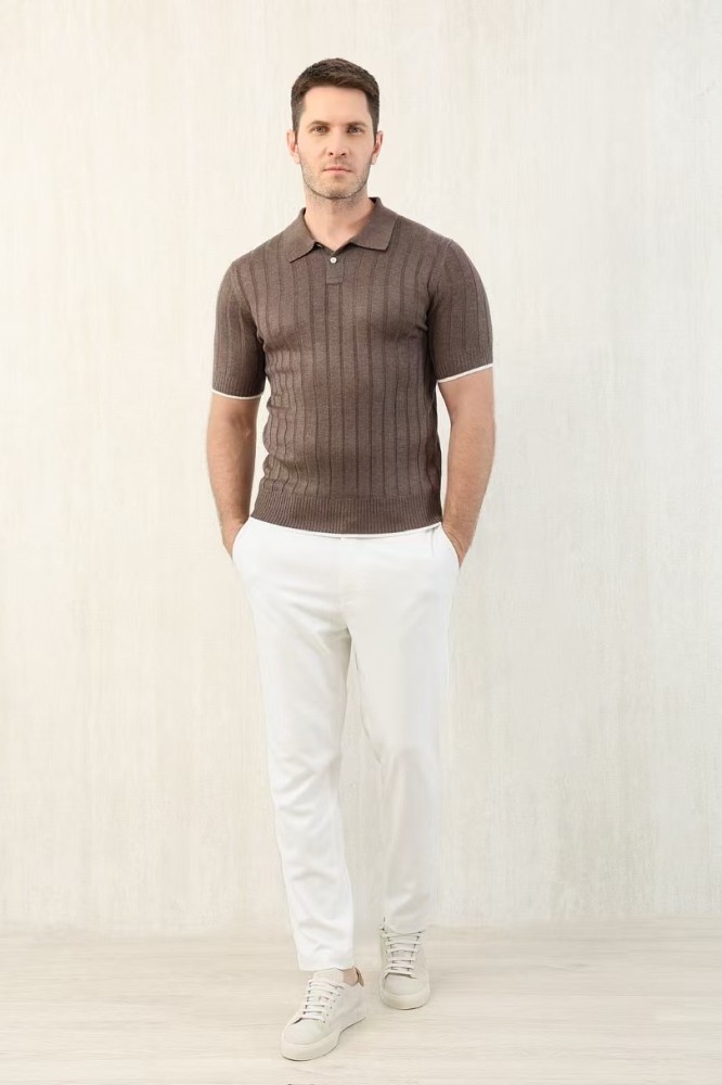 NIGO Brunello Cucinelli Men's Spring And Summer Solid Color Lapel Fitted Short Sleeve Polo Shirt Ngvp #nigo1447