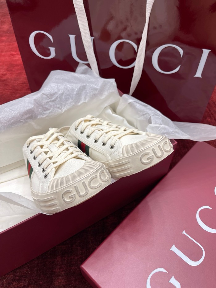 NIGO Gucci Men's Round Toe Comfort Webbing Thick Sole Low Top Sneakers Shoes #nigo76413