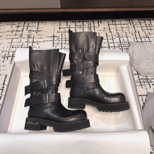 NIGO Balenciaga Women's Four Seasons Solid Color Grained Cowhide Tall Martin Boots Shoes #nigo76425