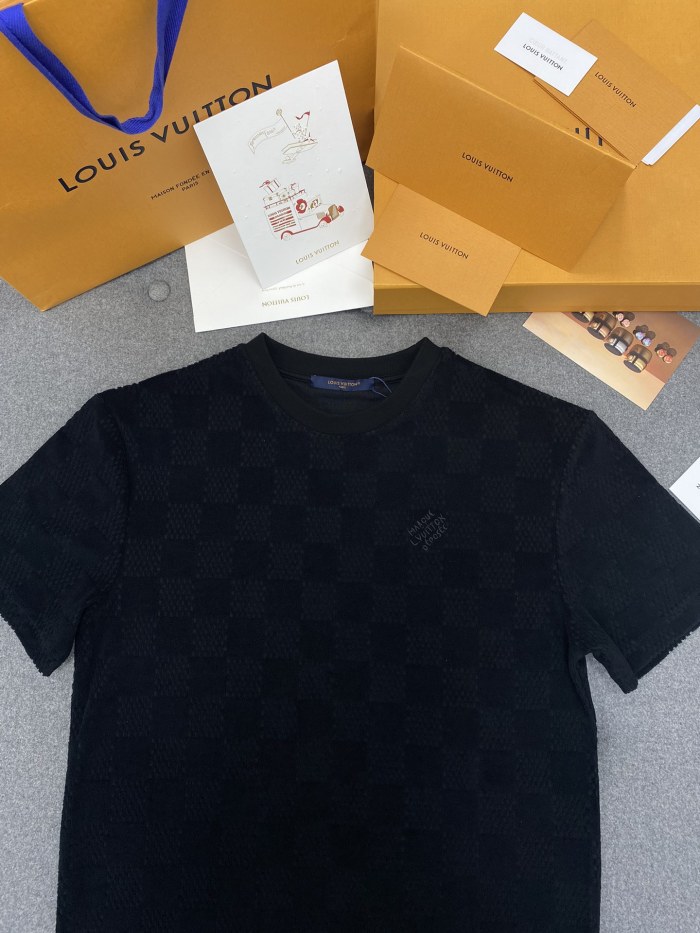 NIGO Louis Vuitton Men's Summer Black Embroidered Logo Printed Cotton Short Sleeve T-Shirt Casual Shorts Set Suit #nigo76435