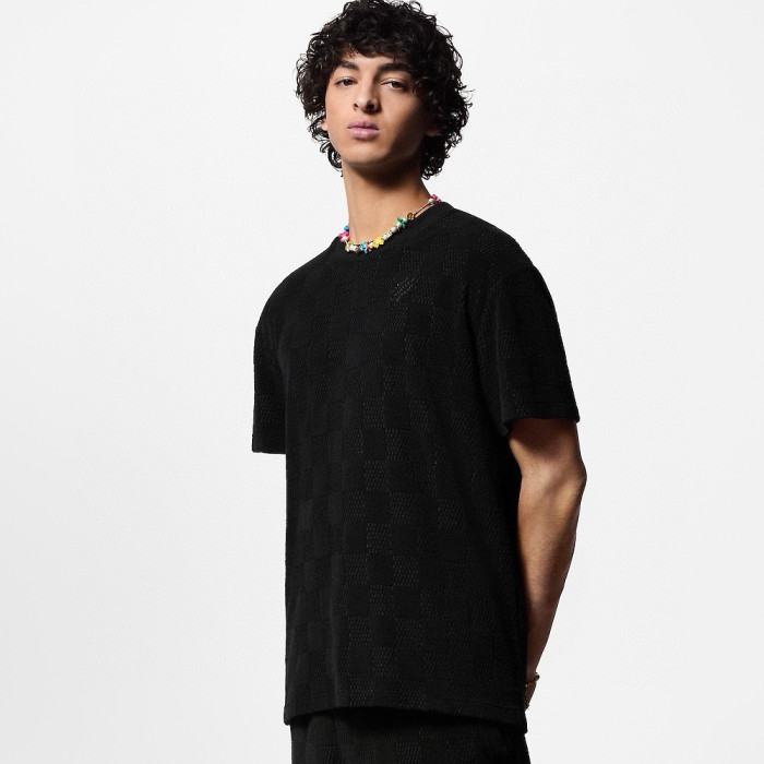 NIGO Louis Vuitton Men's Summer Black Embroidered Logo Printed Cotton Short Sleeve T-Shirt Casual Shorts Set Suit #nigo76435