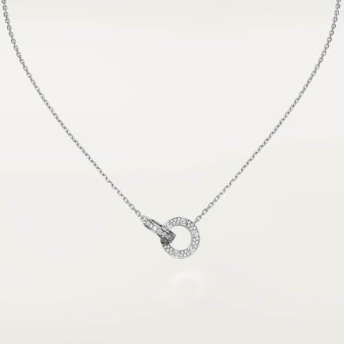 NIGO Cartier Women's LOVE Necklace With Diamonds Double Ring Classic Fashion High Luxury Necklace Jewelry Accessories #nigo76442