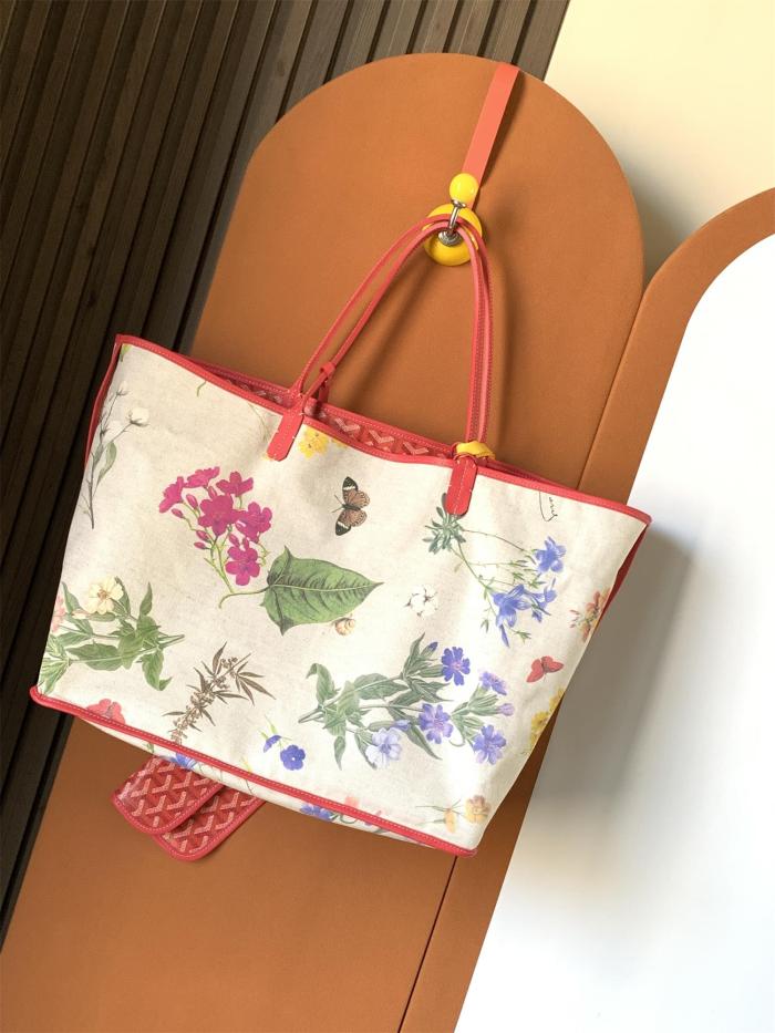 NIGO GOYARD Saint Louis Women's Solid Color Y Printing Double Sided Canvas Spell Cowhide Shopping Bag Tote Bags #nigo76436
