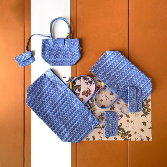 NIGO GOYARD Saint Louis Women's Solid Color Y Printing Double Sided Canvas Spell Cowhide Shopping Bag Tote Bags #nigo76436