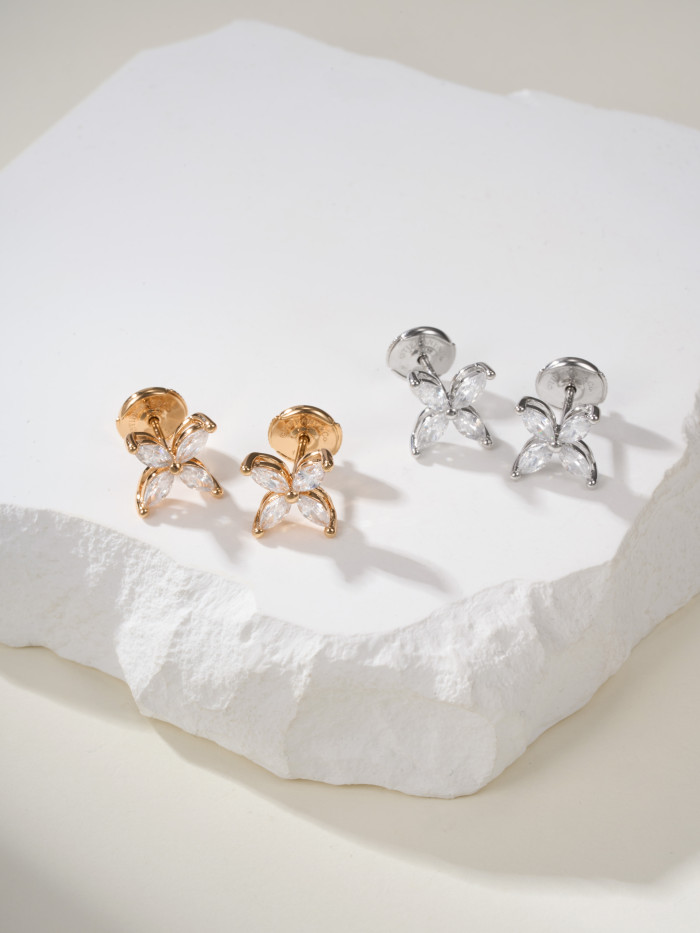 NIGO Tiffany & Co. Women's Victoria Collection Sparkling Diamond Floral Solid Color Fashion Earrings Jewelry Accessories Ngvp #nigo1451