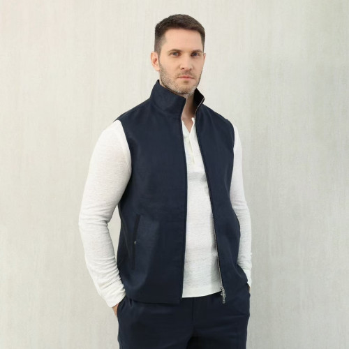 NIGO Ermenegildo Zegna Men's Spring And Autumn Solid Color Standing Collar Zipper Fit Sleeveless Vest Jacket Ngvp #nigo1168