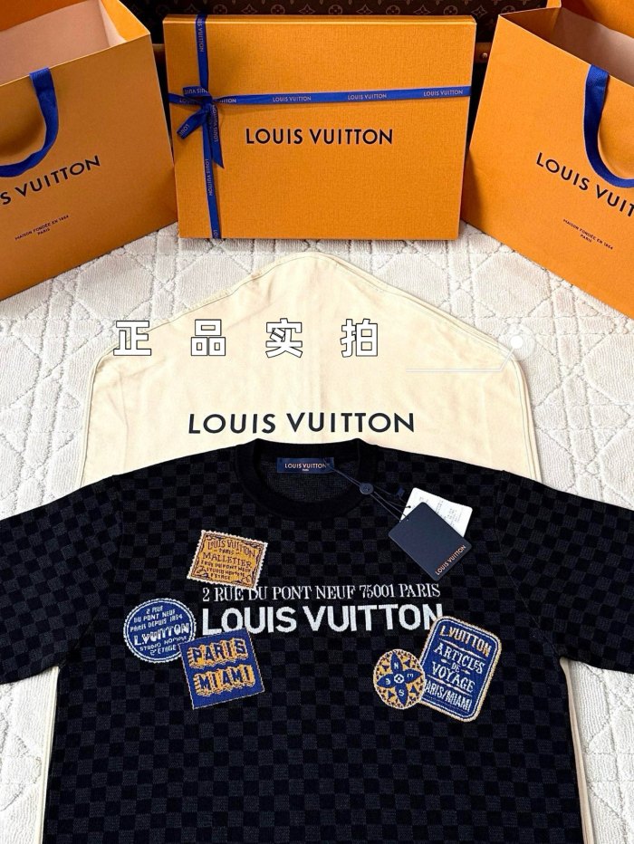 NIGO Louis Vuitton Men's Summer Graphic Printed Crew Neck Knit Short Sleeve T-Shirt #nigo76454