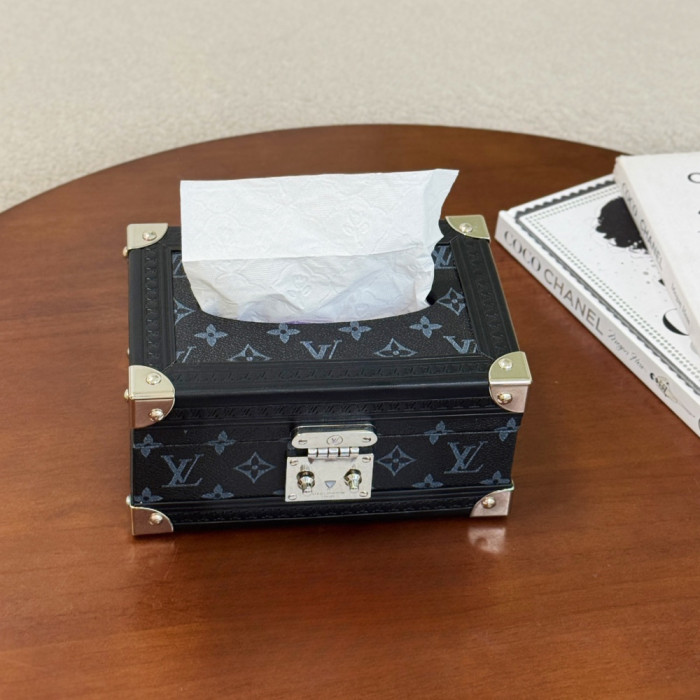 NIGO Louis Vuitton Monogrammed Printed Latch Closure Coated Canvas Organizer Tissue Box Hard Case Bag Bags #nigo76449