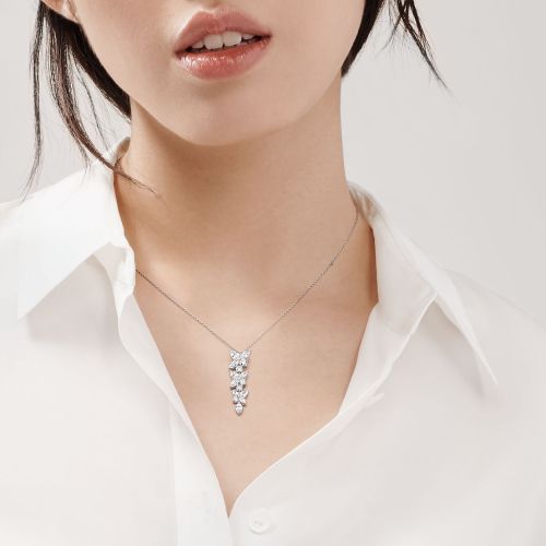 NIGO Tiffany & Co. ﻿ Women's Victoria Collection Mixed Cluster Drop Pendant Solid Color Diamond Necklace Fashion Jewelry Accessories Ngvp #nigo1452