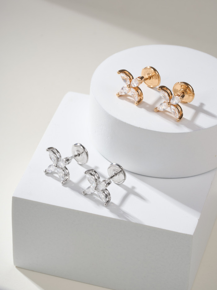 NIGO Tiffany & Co. Women's Victoria Collection Sparkling Diamond Floral Solid Color Fashion Earrings Jewelry Accessories Ngvp #nigo1451