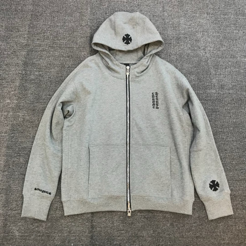NIGO Chrome Hearts Men's Spring and Autumn Solid Color Letter Printed Zipper Hooded Long Sleeve Jacket #nigo76471