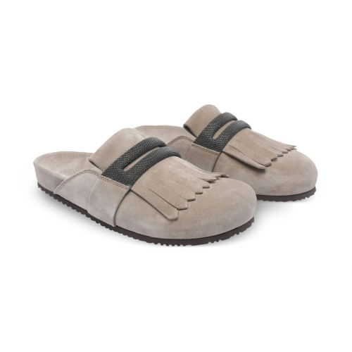 NIGO Brunello Cucinelli Monili Embellished Loafers Mule Shoes Women‘s Suede Slippers Solid Colour Fashion Trend Casual Comfort Slippers Sandals  Ngvp #nigo1489