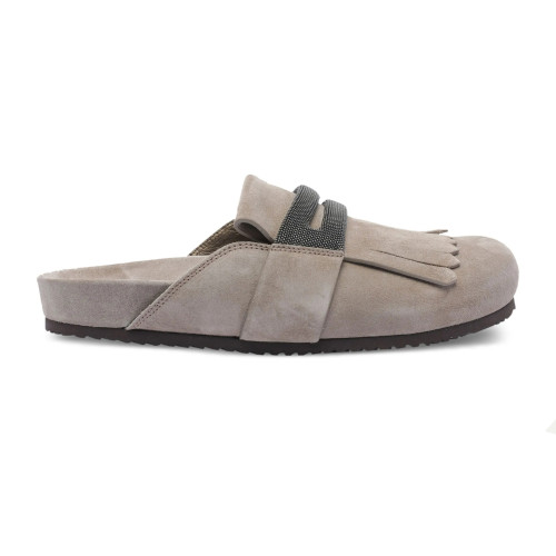 NIGO Brunello Cucinelli Monili Embellished Loafers Mule Shoes Women‘s Suede Slippers Solid Colour Fashion Trend Casual Comfort Slippers Sandals  Ngvp #nigo1489