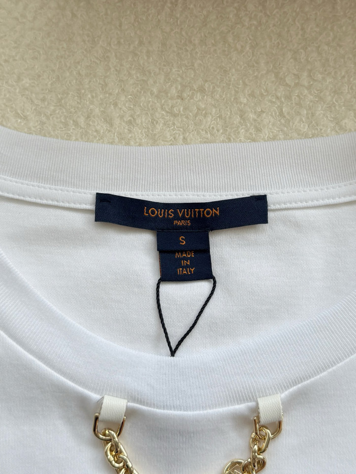 NIGO Louis Vuitton Women‘s Summer Pattern Printed Solid Color Round Neck Short Sleeve T-Shirt #nigo76467