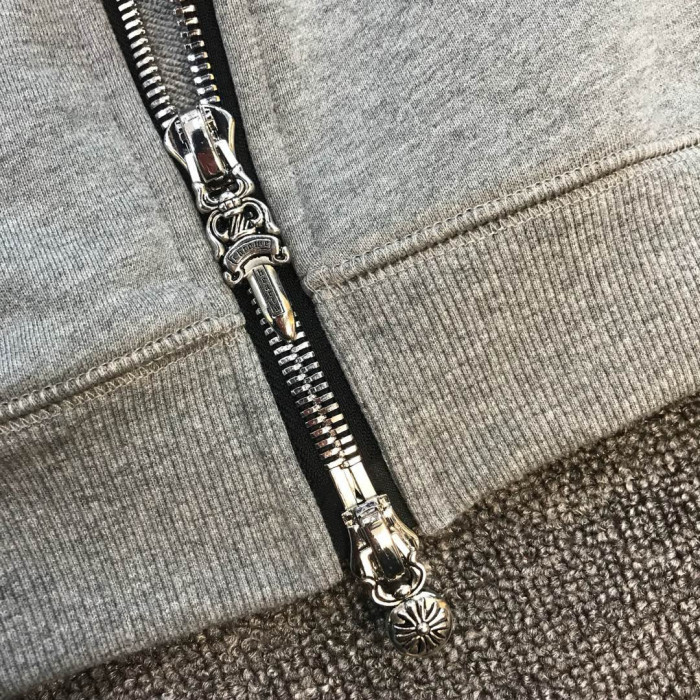NIGO Chrome Hearts Men's Spring and Autumn Solid Color Letter Printed Zipper Hooded Long Sleeve Jacket #nigo76471