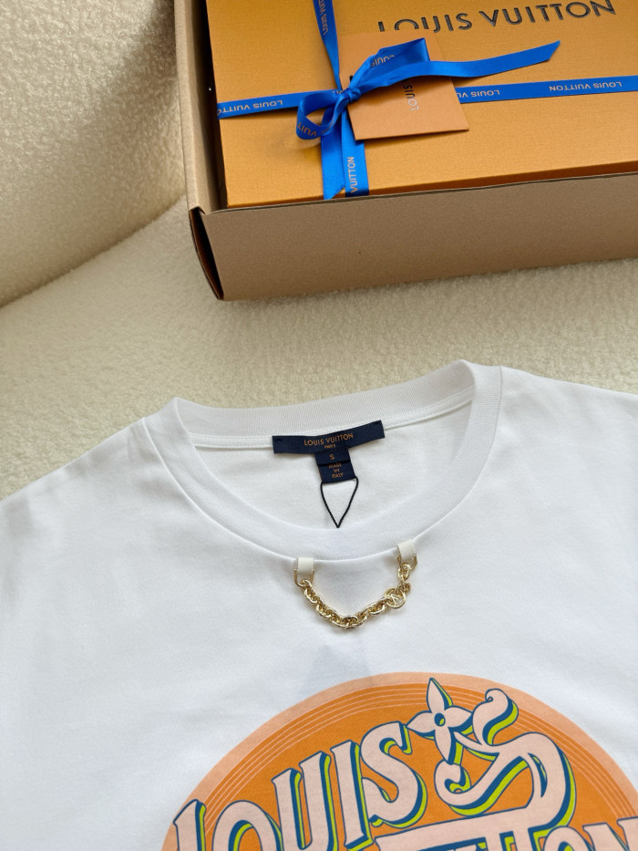NIGO Louis Vuitton Women‘s Summer Pattern Printed Solid Color Round Neck Short Sleeve T-Shirt #nigo76467